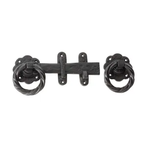 1868 Gate Latch Set Iron Matte Black H80xL200xD70mm BP60mm