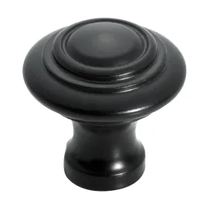 3687 Cupboard Knob Domed Iron Matte Black D25xP24mm
