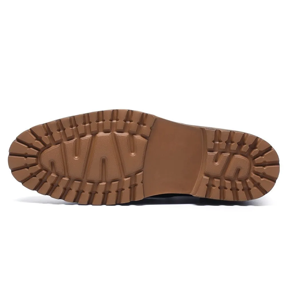 7CM / 2.76 Inches CMR CHAMARIPA  Customized Brown Men's Elevator Boots - Handcrafted Luxury, 7CM / 2.76 Inches Taller
