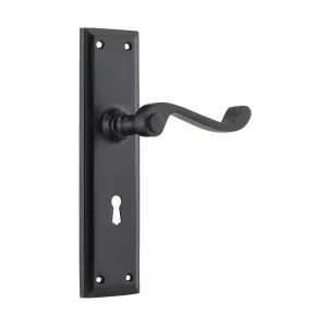 9611 Door Lever Milton Lock Pair Matte Black H200xW50xP68mm