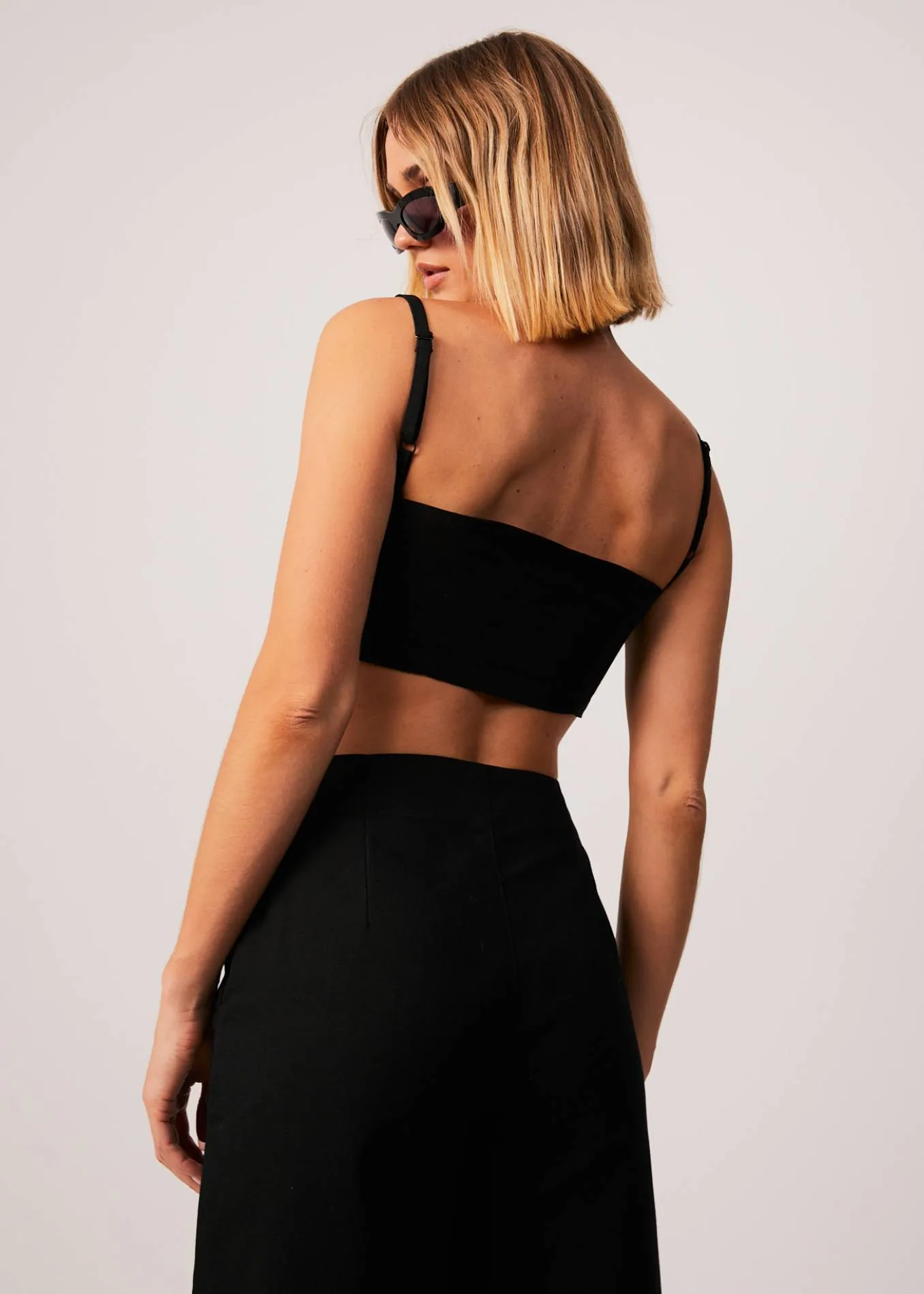 AFENDS Womens Cola - Panelled Crop Top - Black