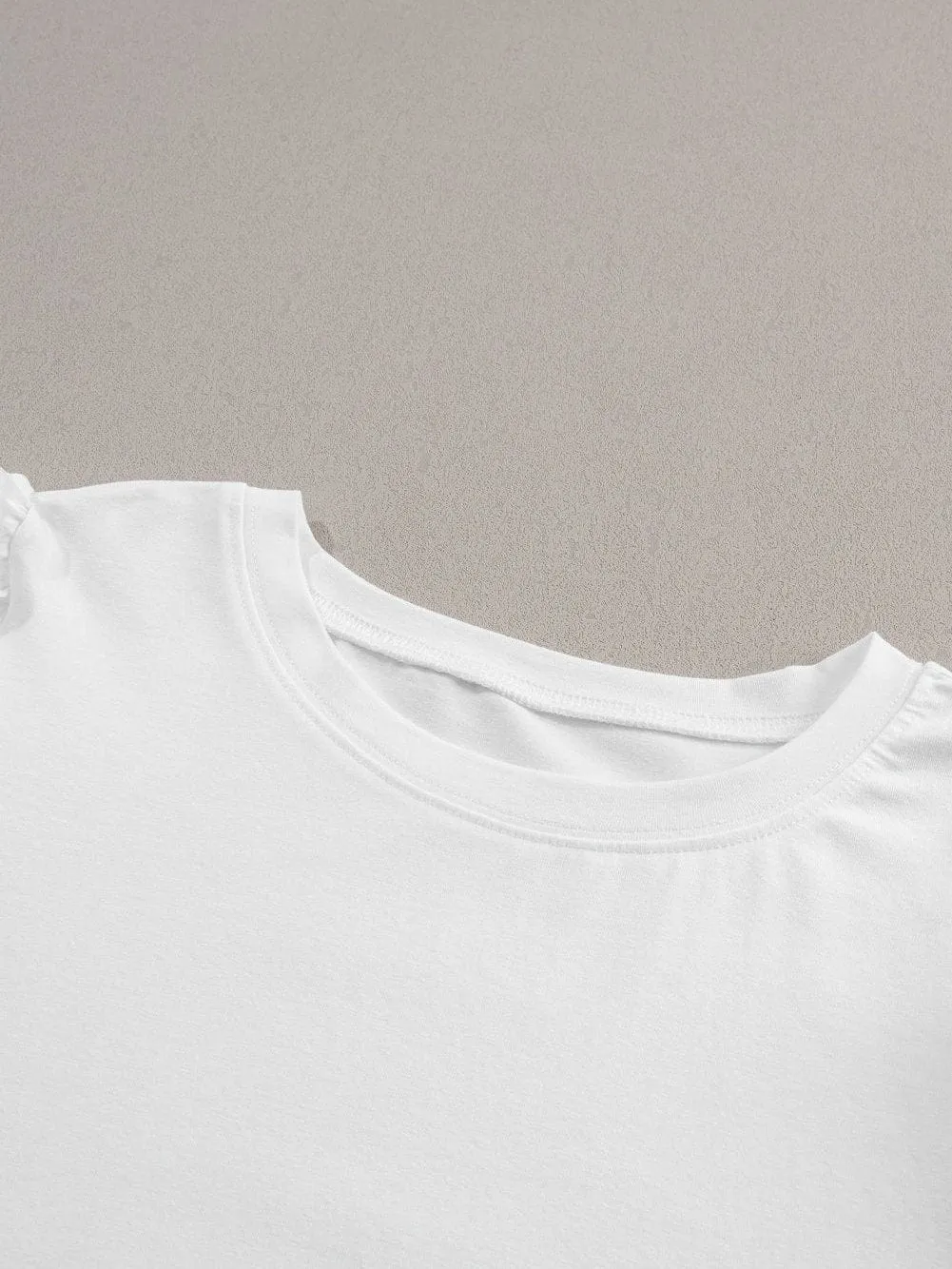 All-White Puff Sleeve T-Shirt