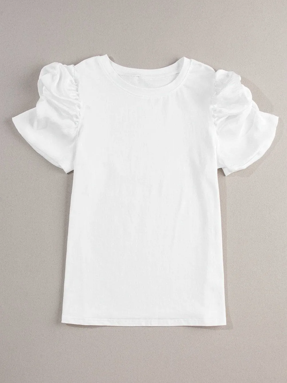 All-White Puff Sleeve T-Shirt