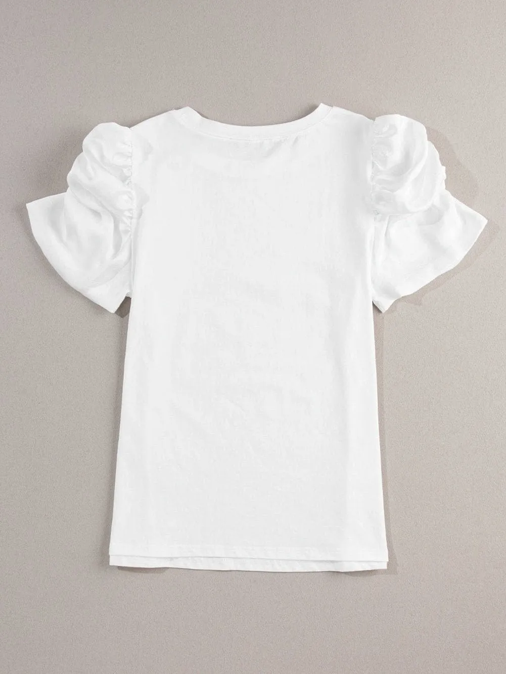 All-White Puff Sleeve T-Shirt
