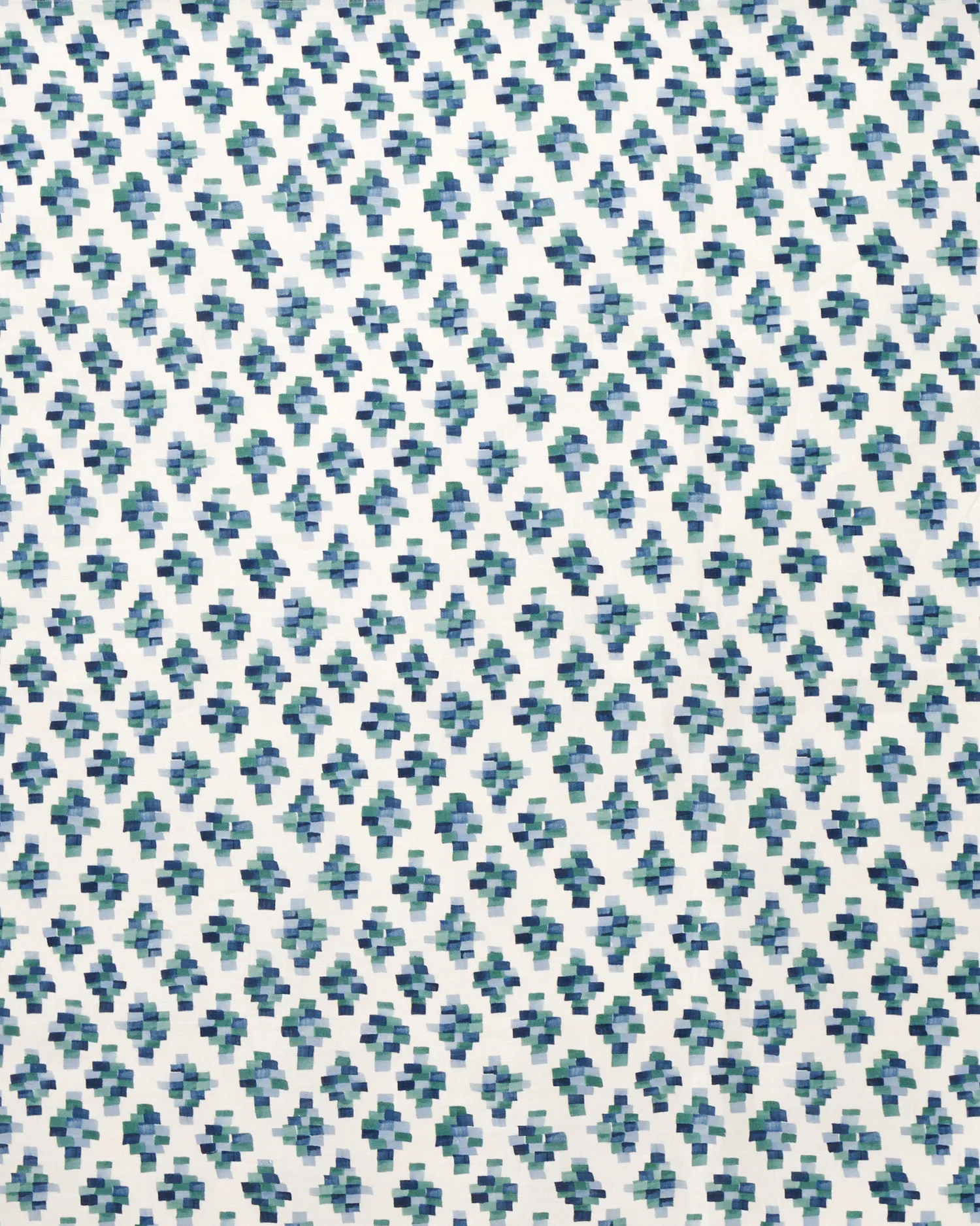 Bricks Fabric in Blue/Green
