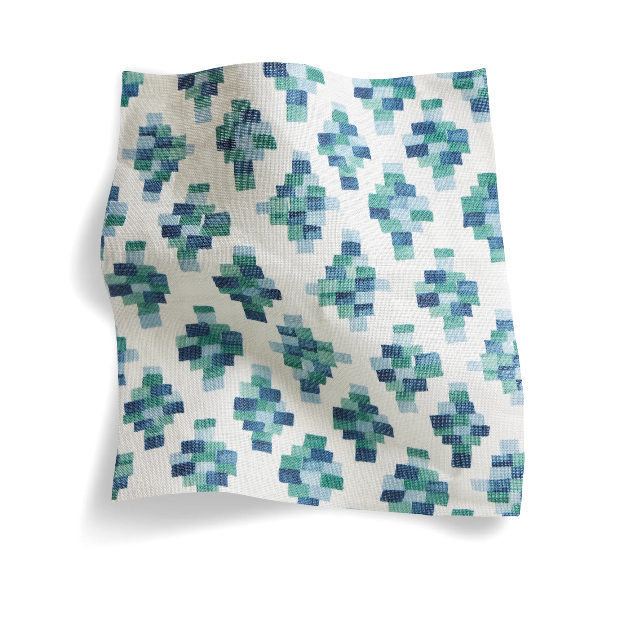 Bricks Fabric in Blue/Green
