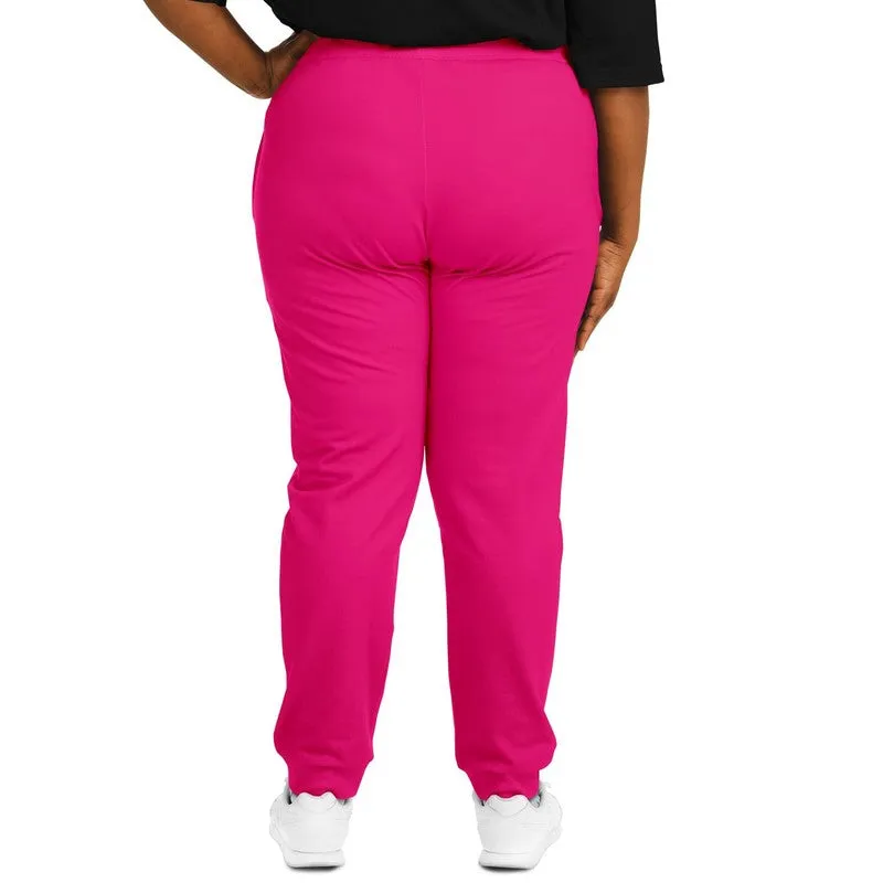 Bright Cool Pink Joggers | Unisex | with PLUS sizes | Bright Pure Cool Pink | C0M100Y25K0