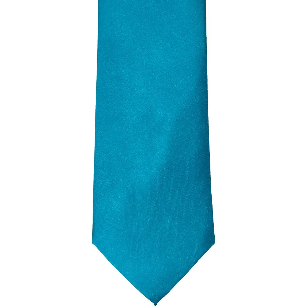 Caribbean Blue Extra Long Solid Color Necktie