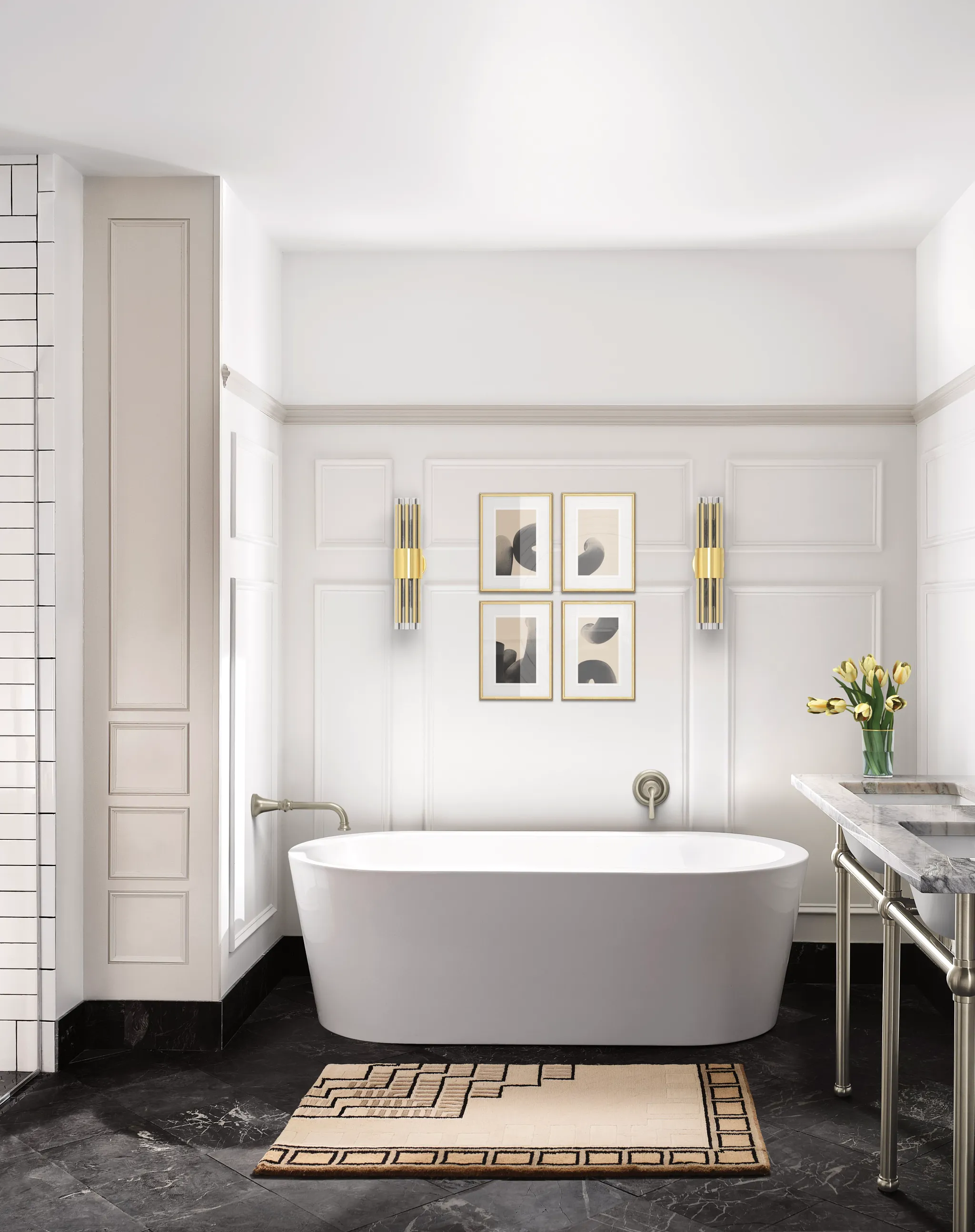 Colinet Chrome one-handle non diverter wallmount tub filler