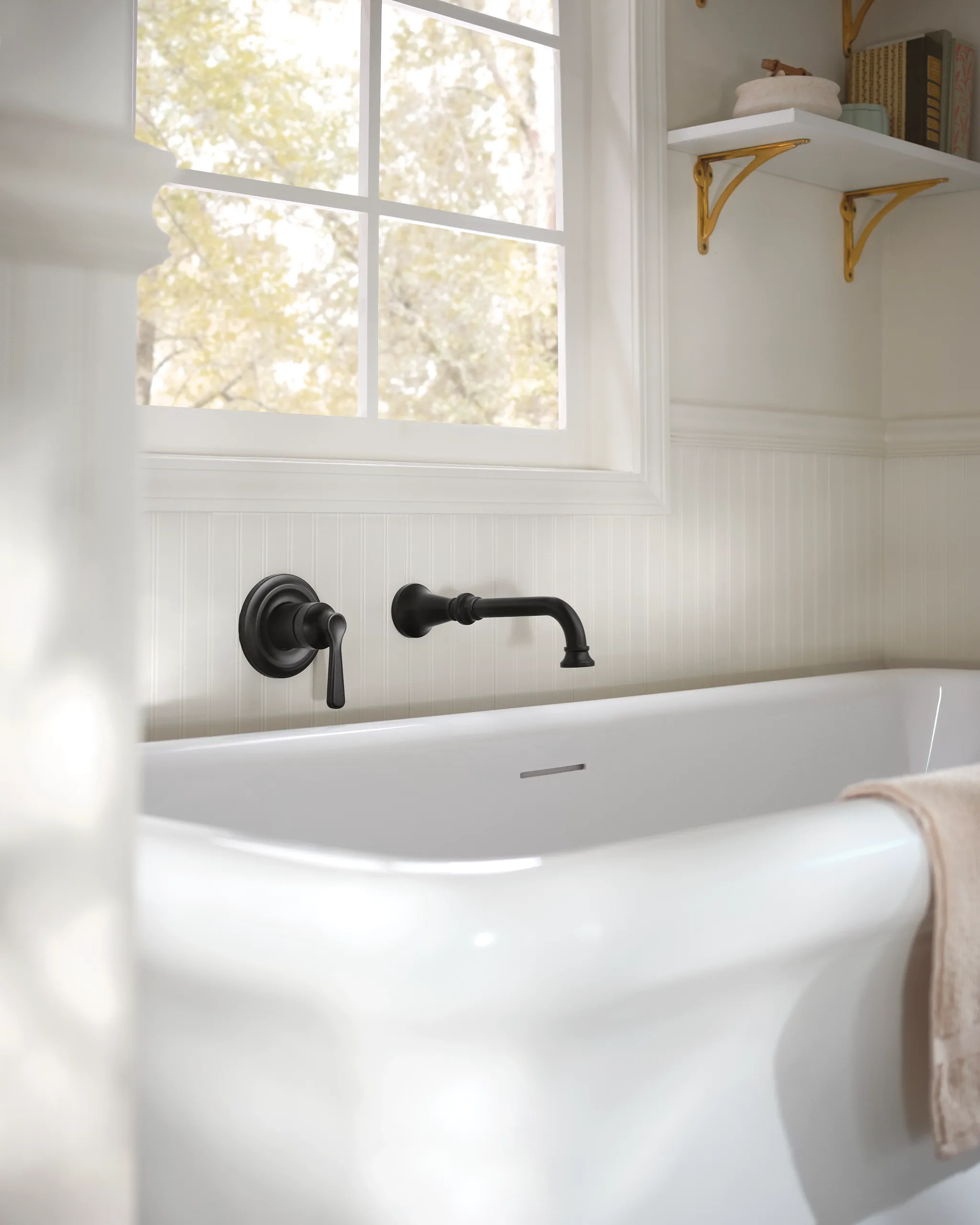 Colinet Chrome one-handle non diverter wallmount tub filler