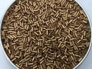 Copper Gold Pipe Glass Seed Beads- 4.5 mm