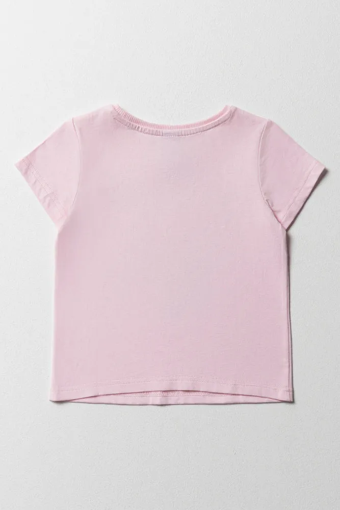 Crew Neck Summer T-Shirt Light Pink
