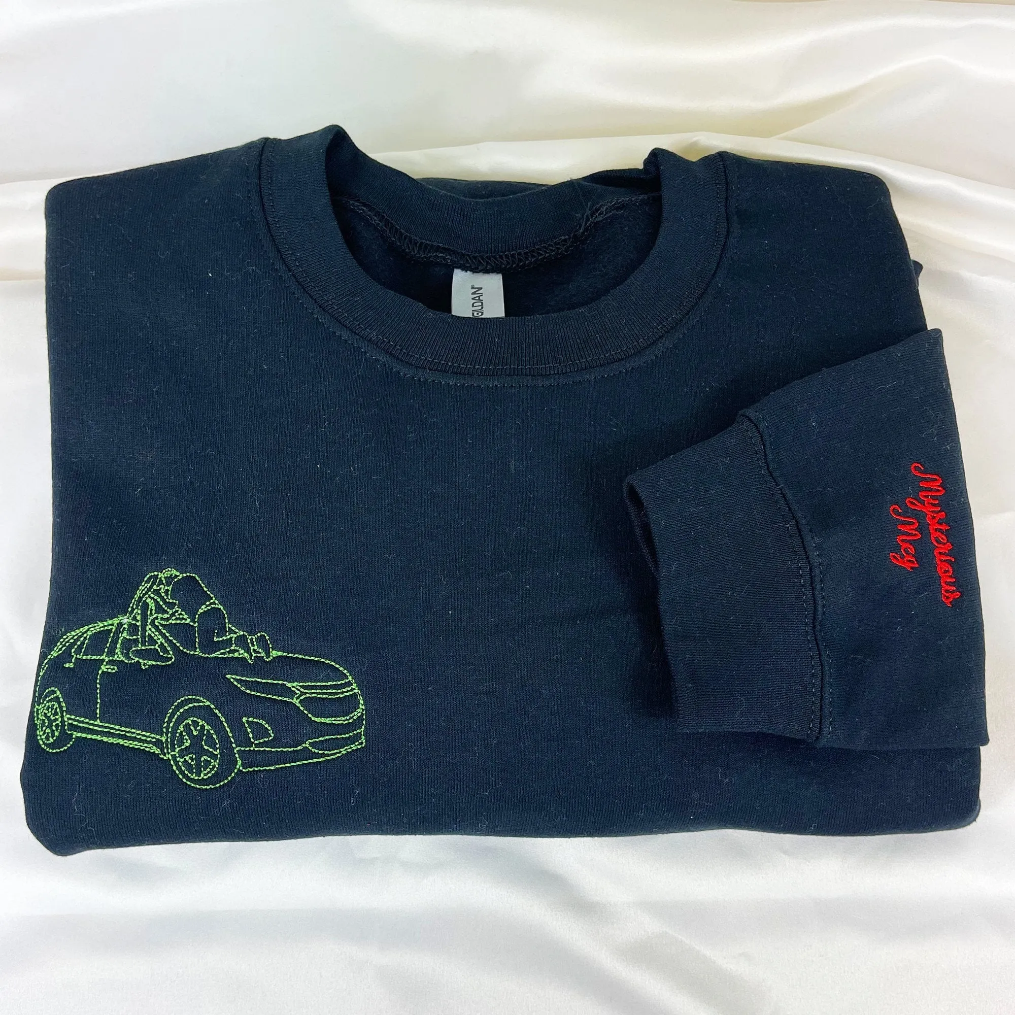 Custom Embroidered Car Outline Sweatshirt from Your Photo, Car Hoodie Classic Cars Shirt, Christmas Gift for Dad