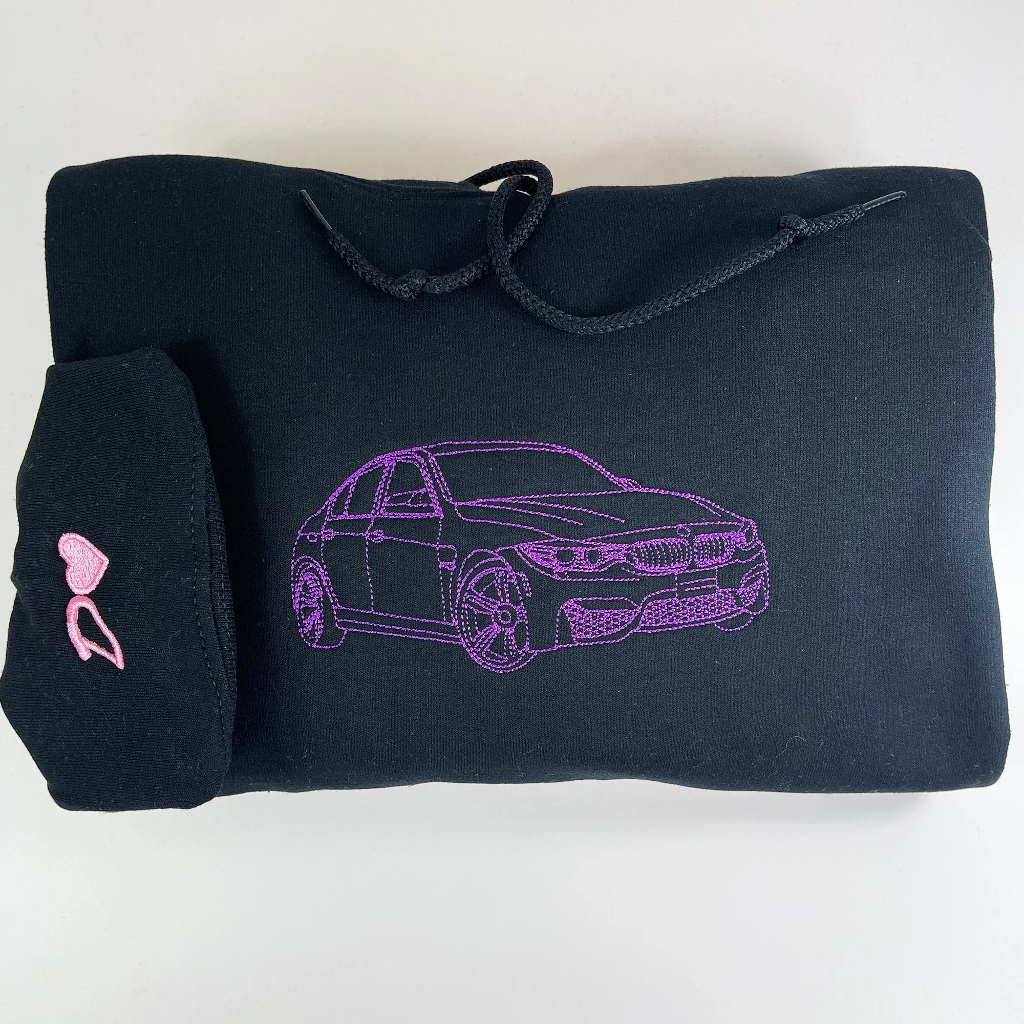 Custom Embroidered Car Outline Sweatshirt from Your Photo, Car Hoodie Classic Cars Shirt, Christmas Gift for Dad
