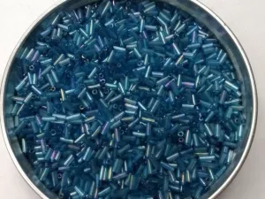 Dark Azure Blue Transparent Pipe Glass Seed Beads- 4.5 mm (Wholesale)