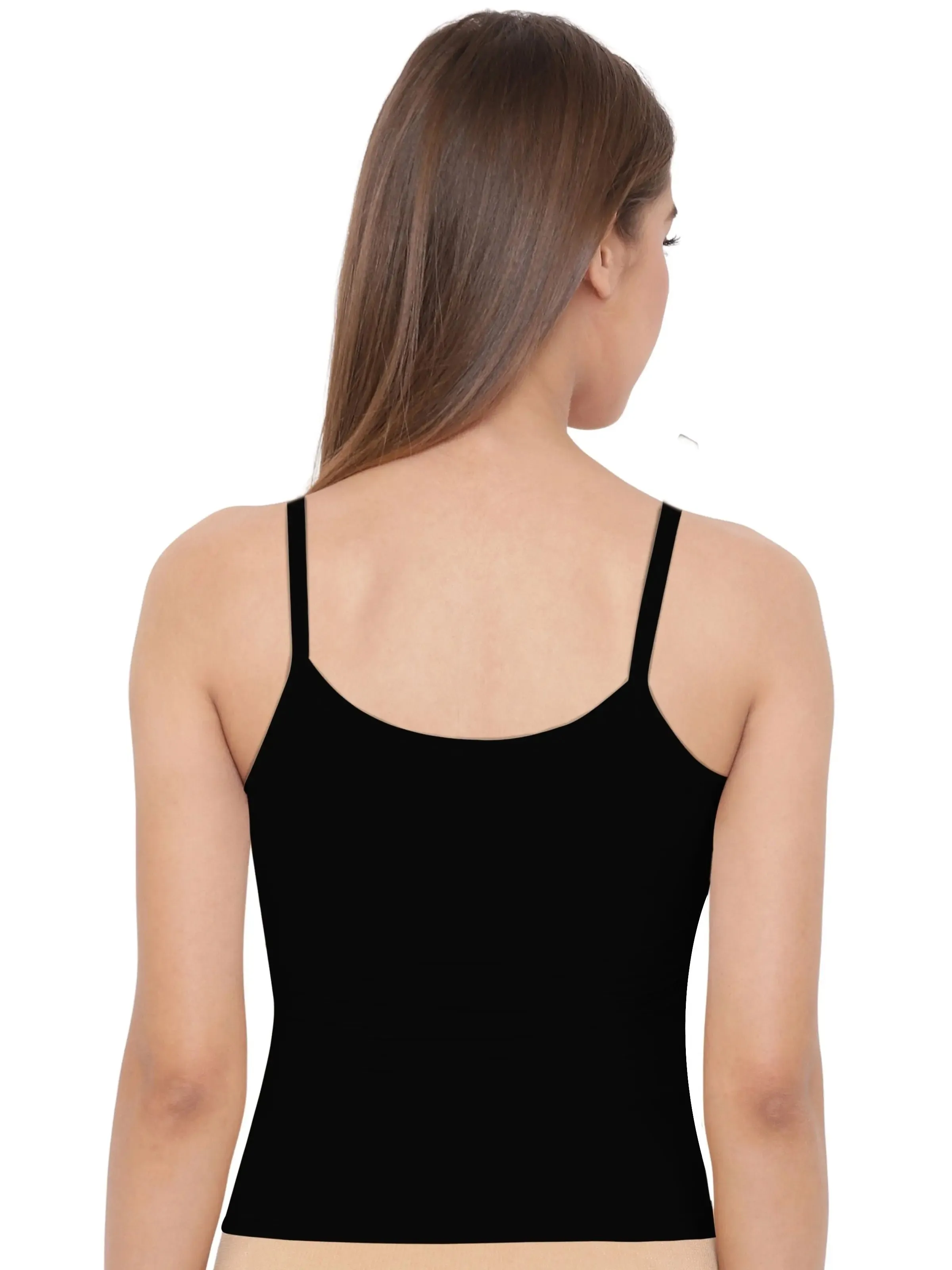 D'chica Black Basic Cotton Camisole for Girl Pack of 1, Soft, Sleeveless, Lightweight, and Perfect for Everyday Wear
