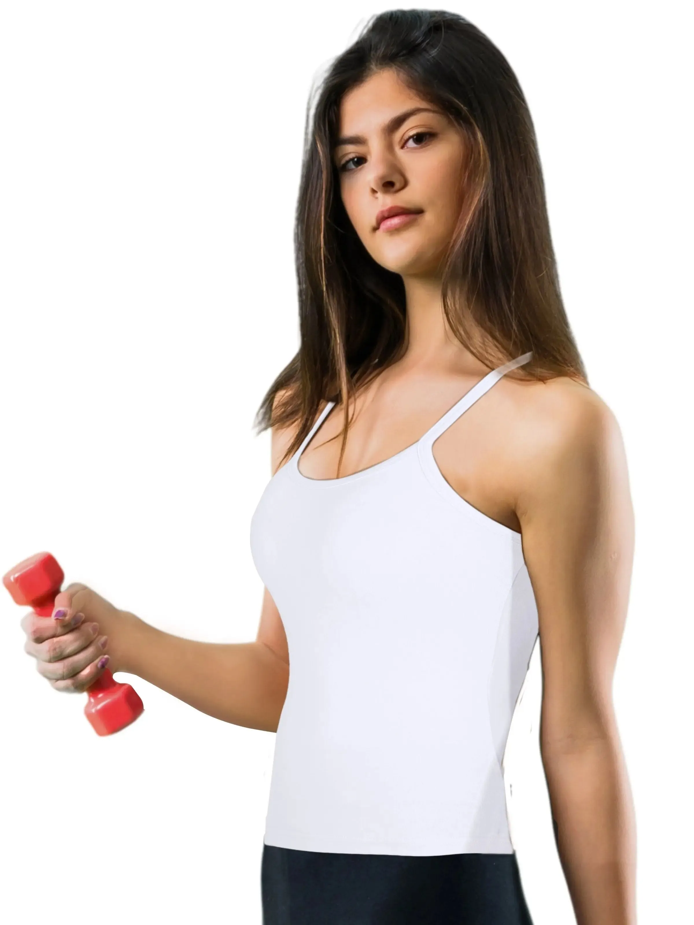 D'chica Skin & White Basic Cotton Camisole for Girl Ð Pack of 2, Soft, Sleeveless, Lightweight, and Perfect for Everyday Wear