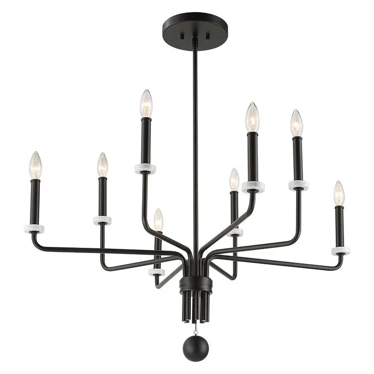 Ebony Elegance Eight-Light Chandelier