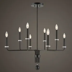 Ebony Elegance Eight-Light Chandelier