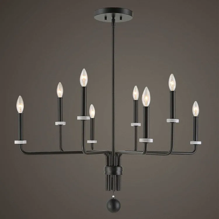 Ebony Elegance Eight-Light Chandelier