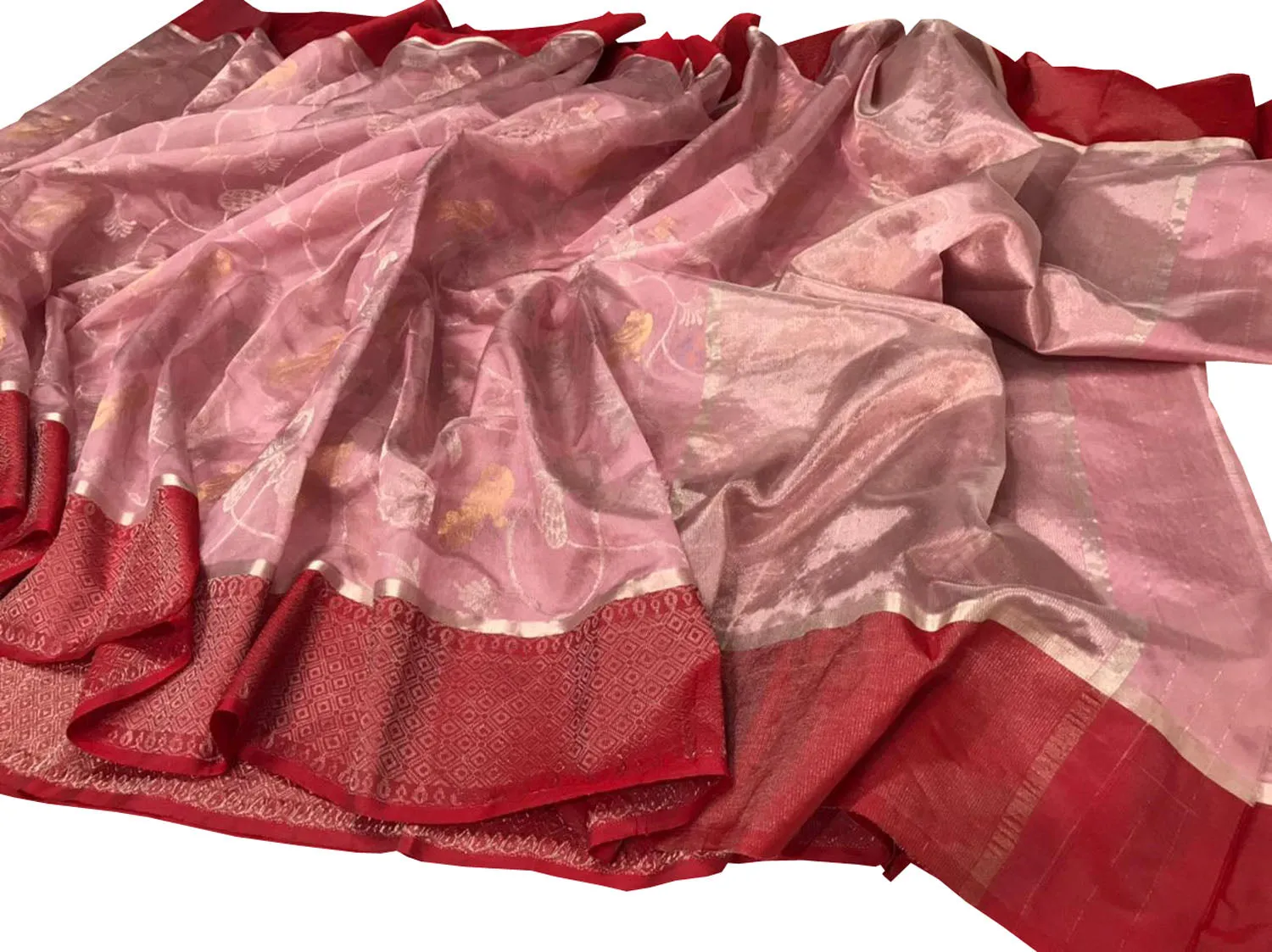 Elegant Pink Chanderi Handloom Silk Saree: A Timeless Classic