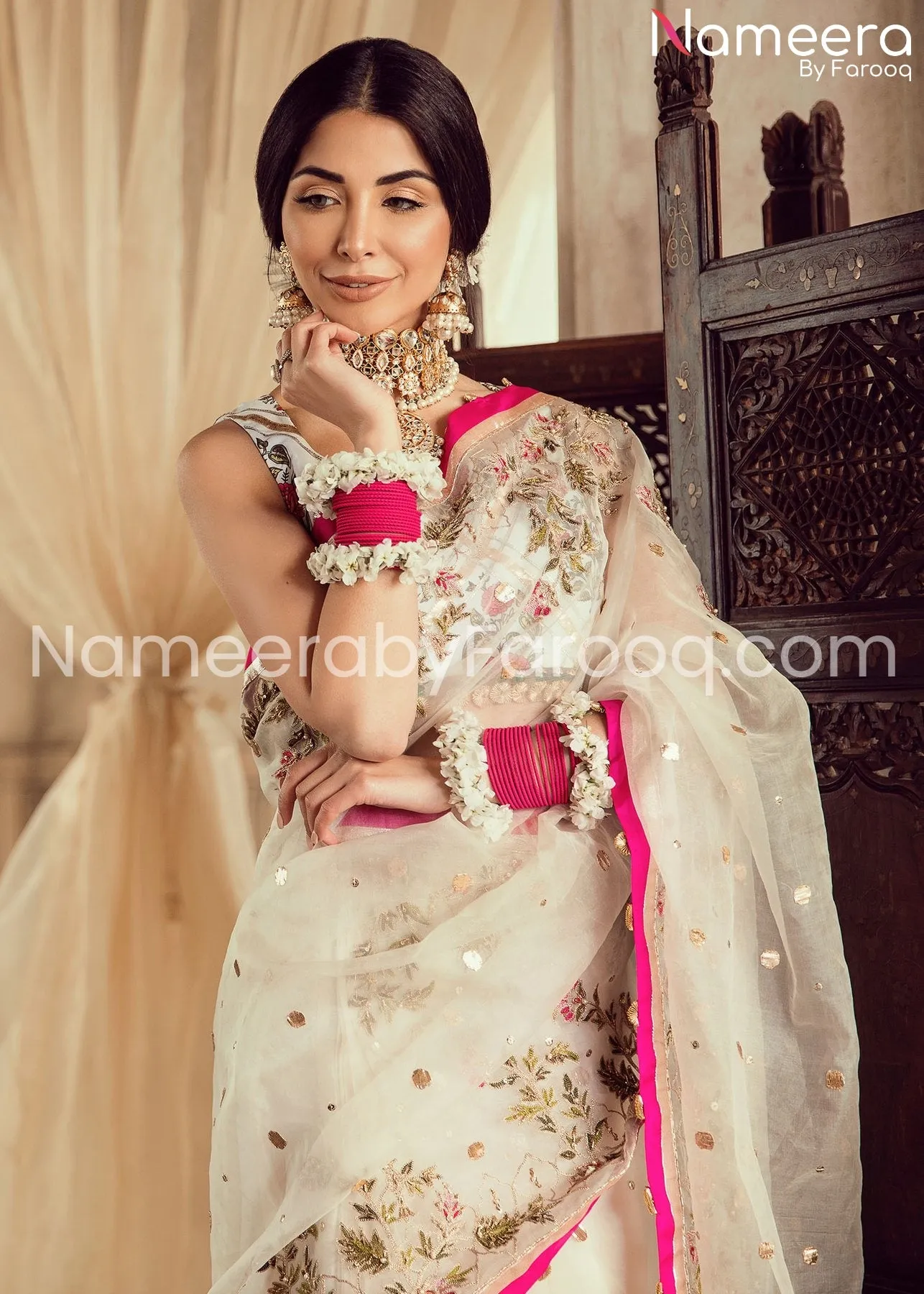 Elegant Wedding wear Pakistani Saree Style 2021 #PN115