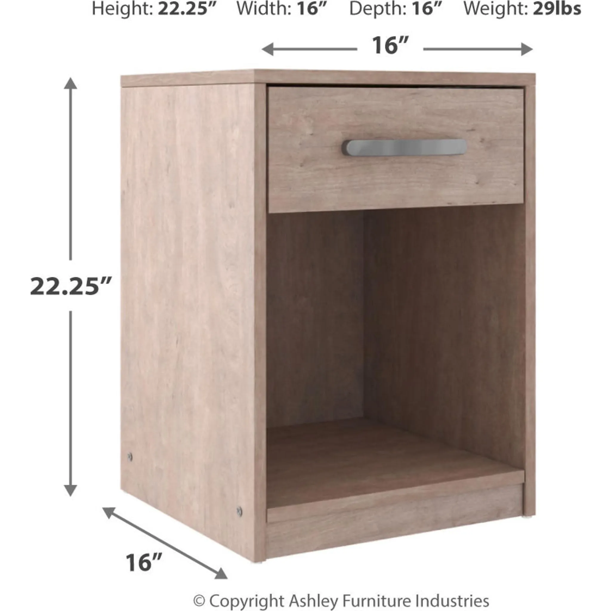 Flannia Nightstand - Black/Gray