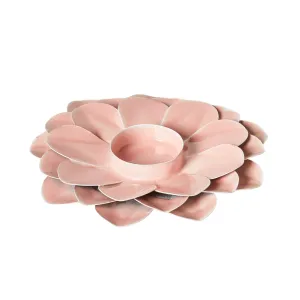Flower T-light Holder Pink 14x3cm