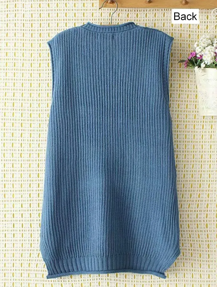 FTCayanz Women's Sweater Vest Button Down Cable Knit Cardigan Outwear