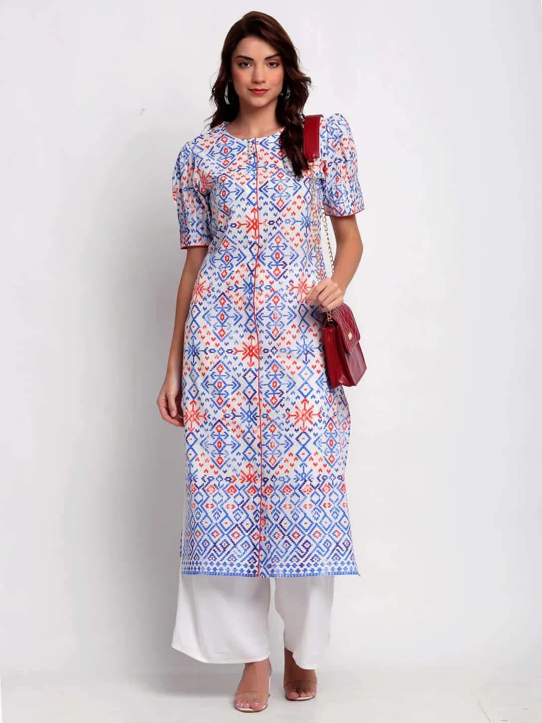 Geometric-Border Printed Kurti