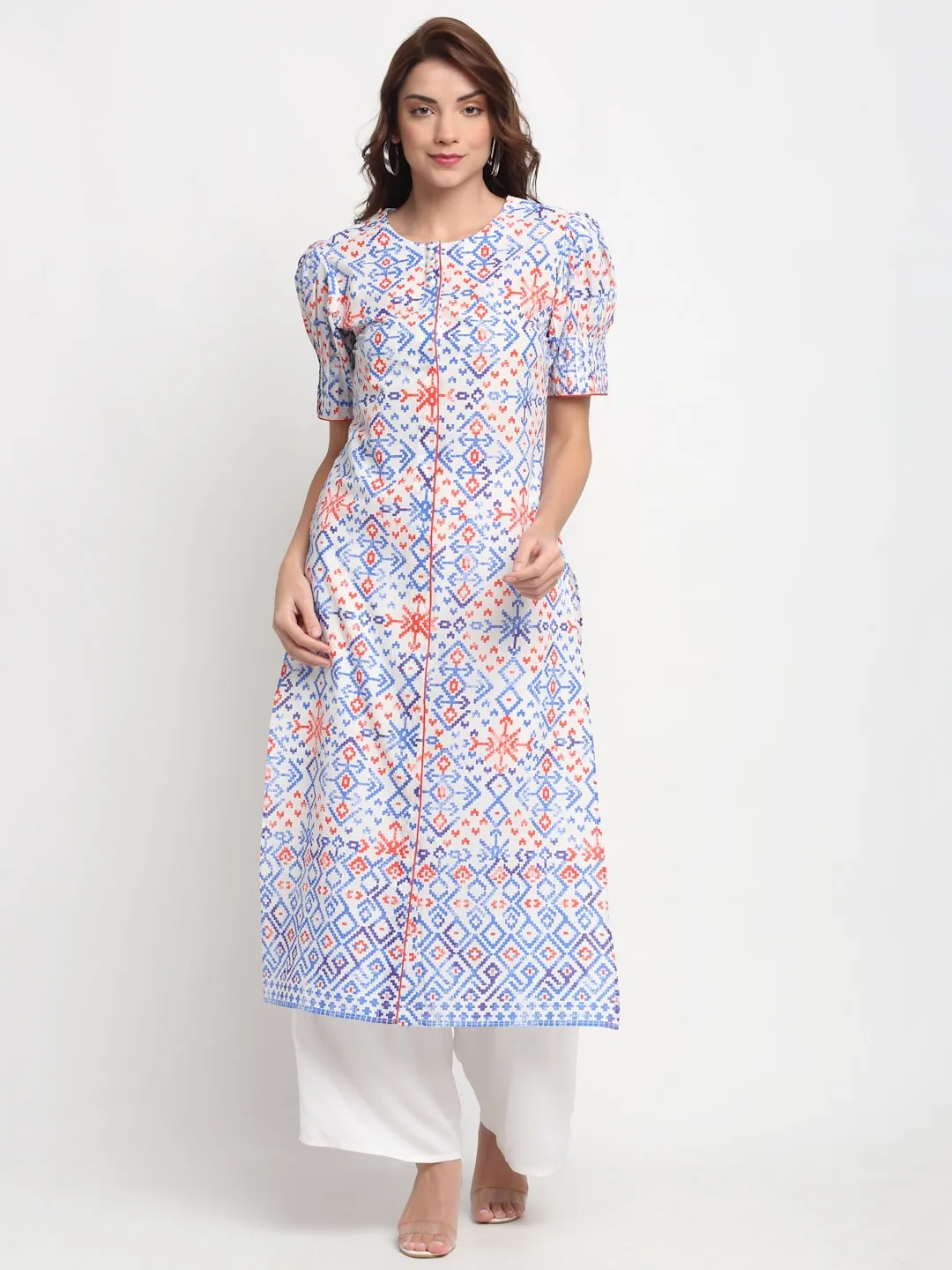Geometric-Border Printed Kurti