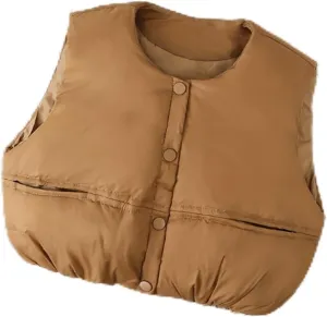 Girls Boys Vests Outerwear Puffer Vest Soft Lined Insulation Waistcoat Convenient Folding Storage