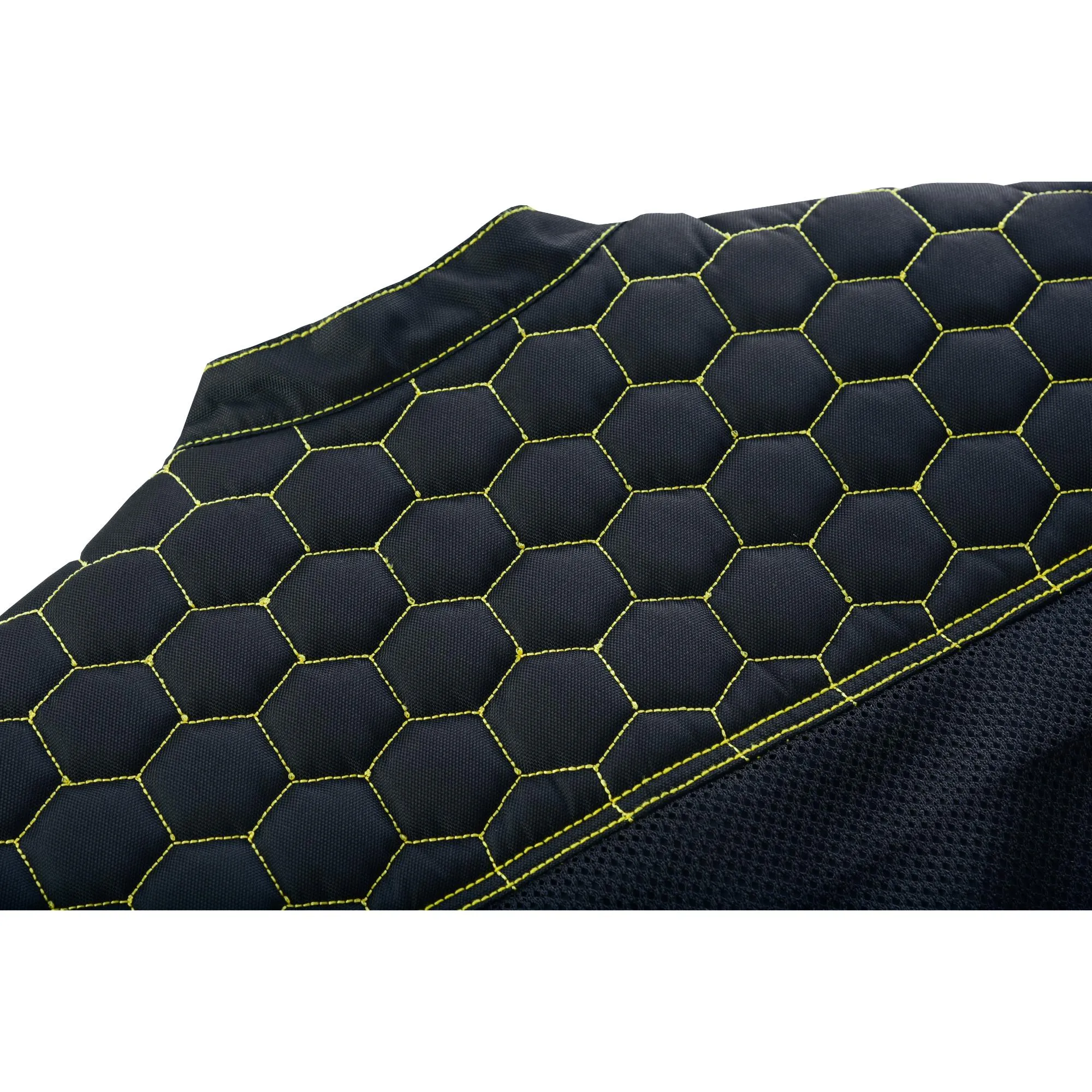 Gloom Gold Men’s Black Mesh Textile Vest with Yellow Thread Detailing