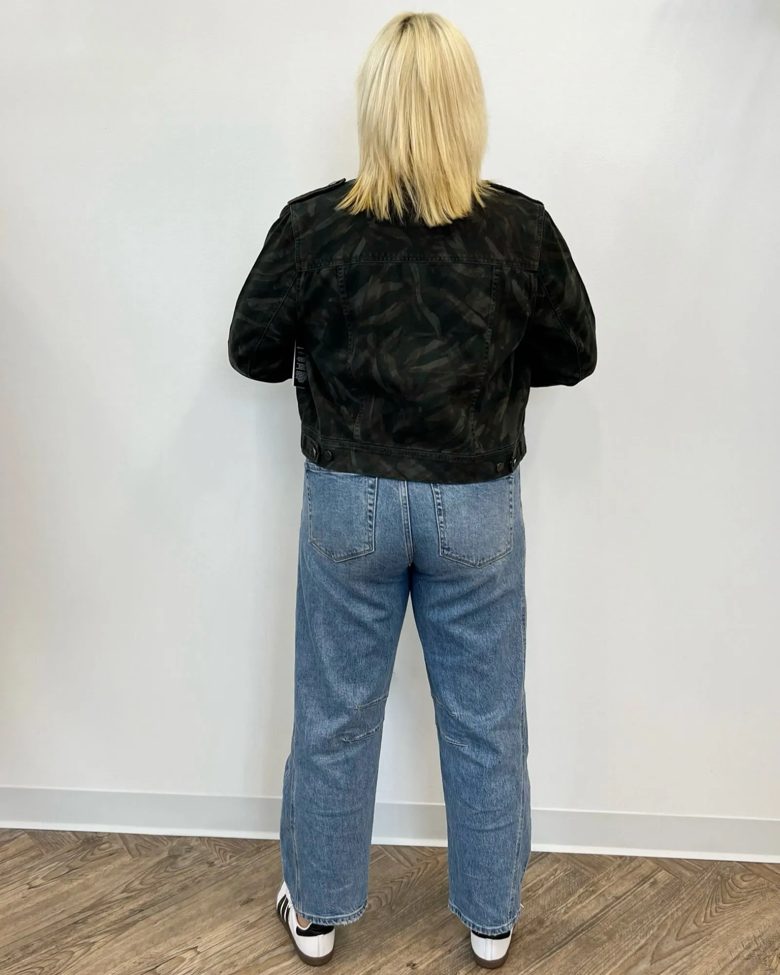 Jordana Military Crop Trucker Jacket