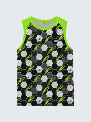 Kid's Active Printed Vest - Neon Green