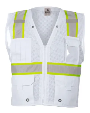 Kishigo - EV Series® Enhanced Visibility Multi-Pocket Mesh Vest -White