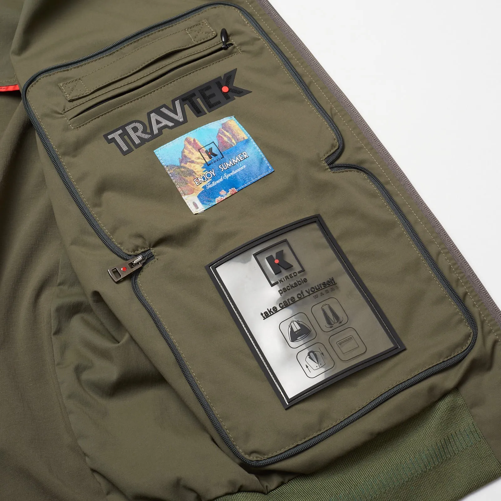 KITON KIRED "Igigi" Olive Green Hooded Packable Vest 50 M