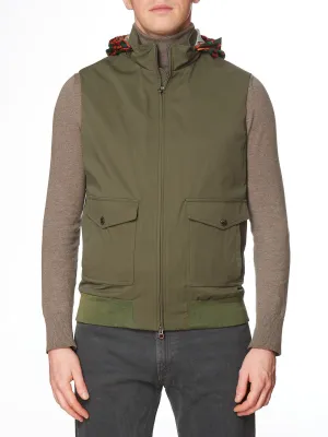 KITON KIRED "Igigi" Olive Green Hooded Packable Vest 50 M