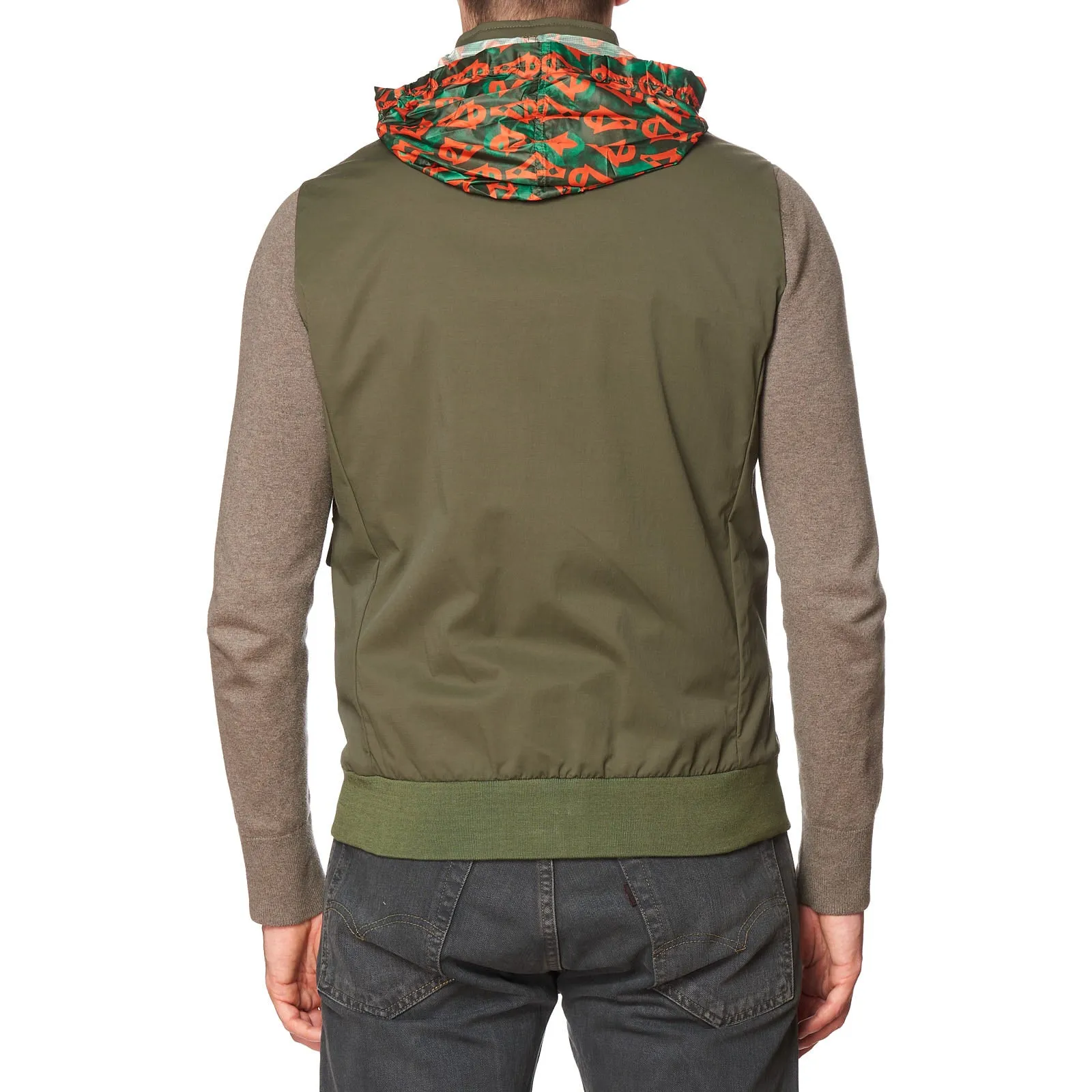 KITON KIRED "Igigi" Olive Green Hooded Packable Vest 50 M