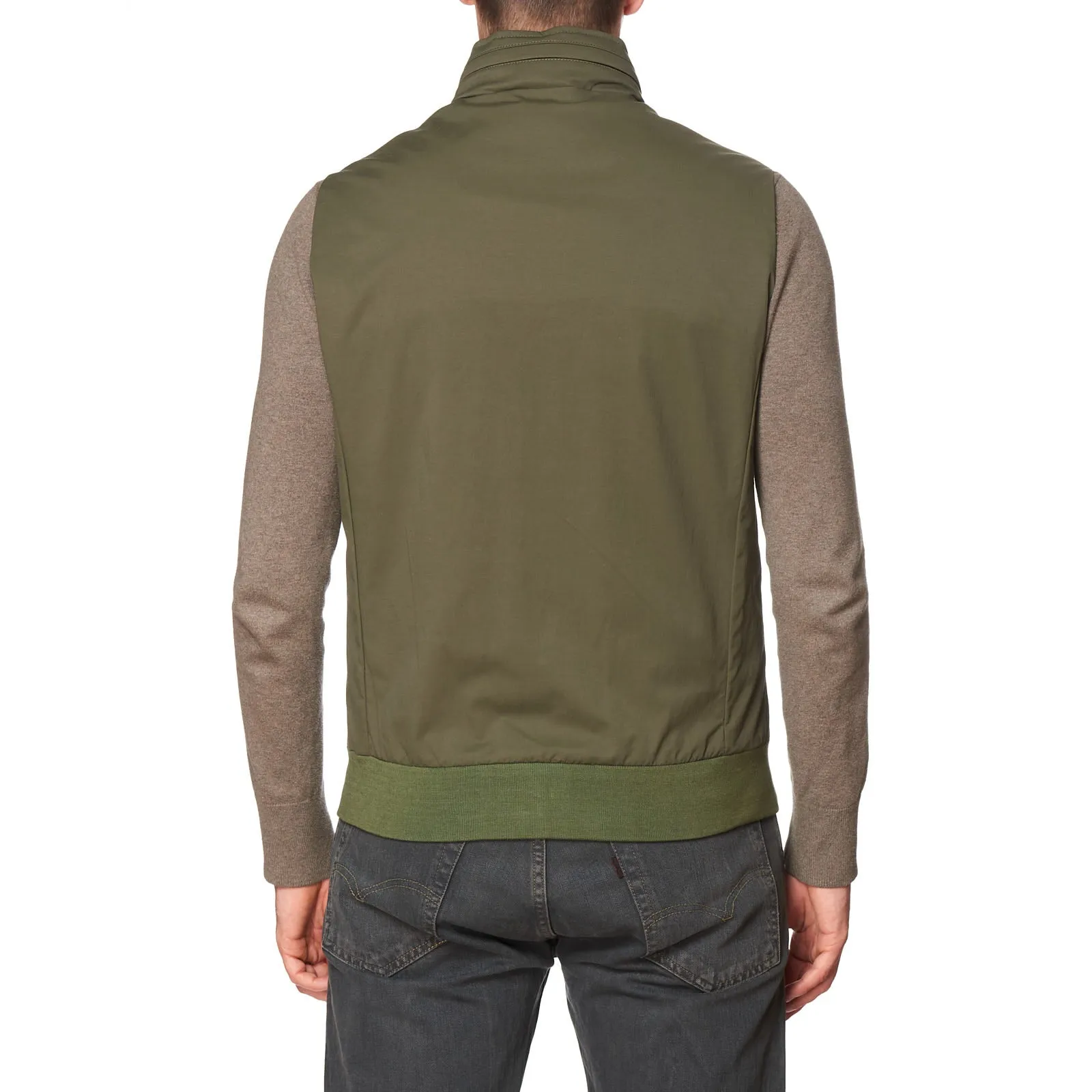 KITON KIRED "Igigi" Olive Green Hooded Packable Vest 50 M