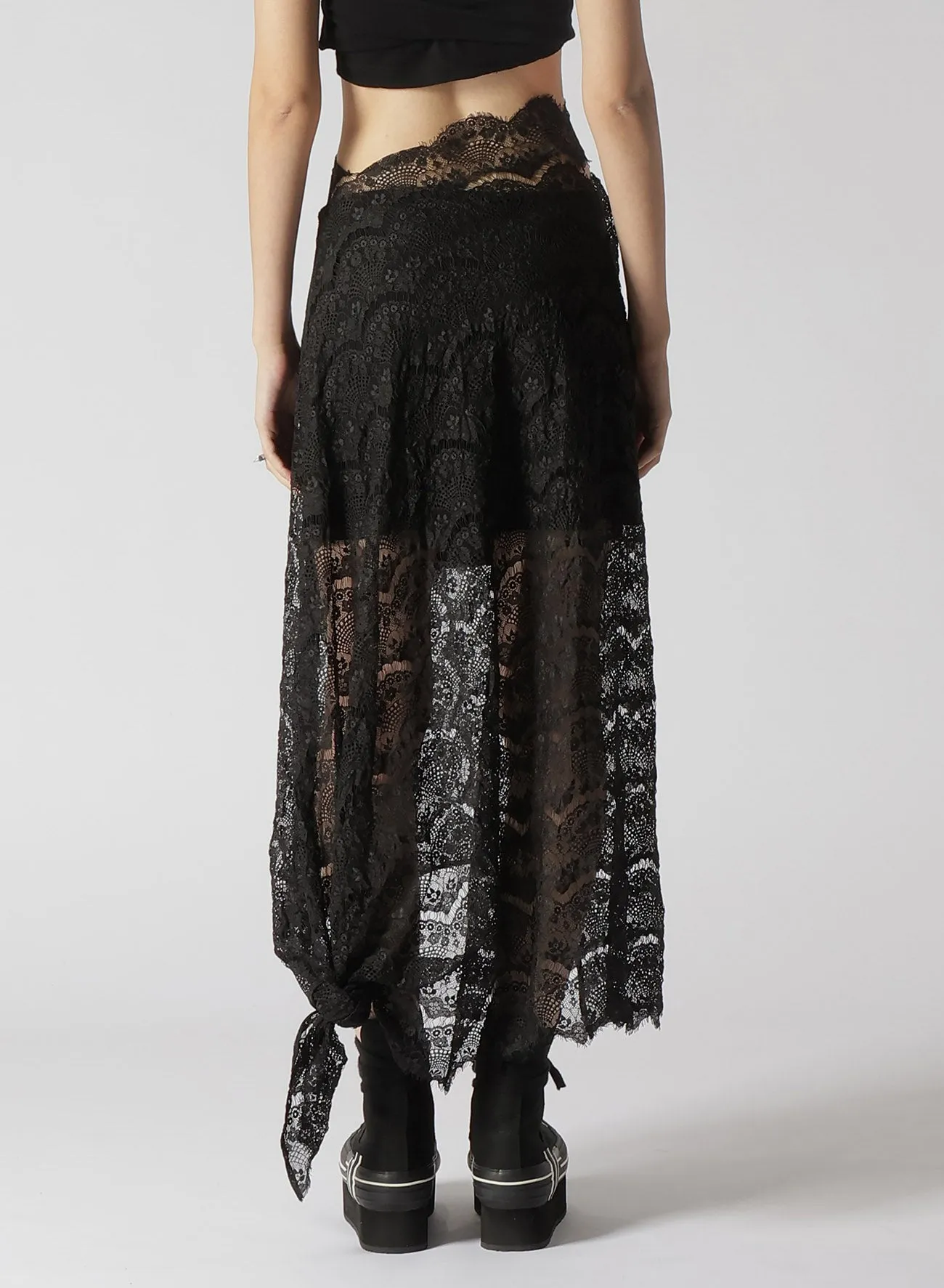 LAWN   SATIN SCALLOP SKIRT