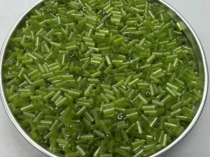 Light Green Transparent Pipe Glass Seed Beads- 4.5 mm
