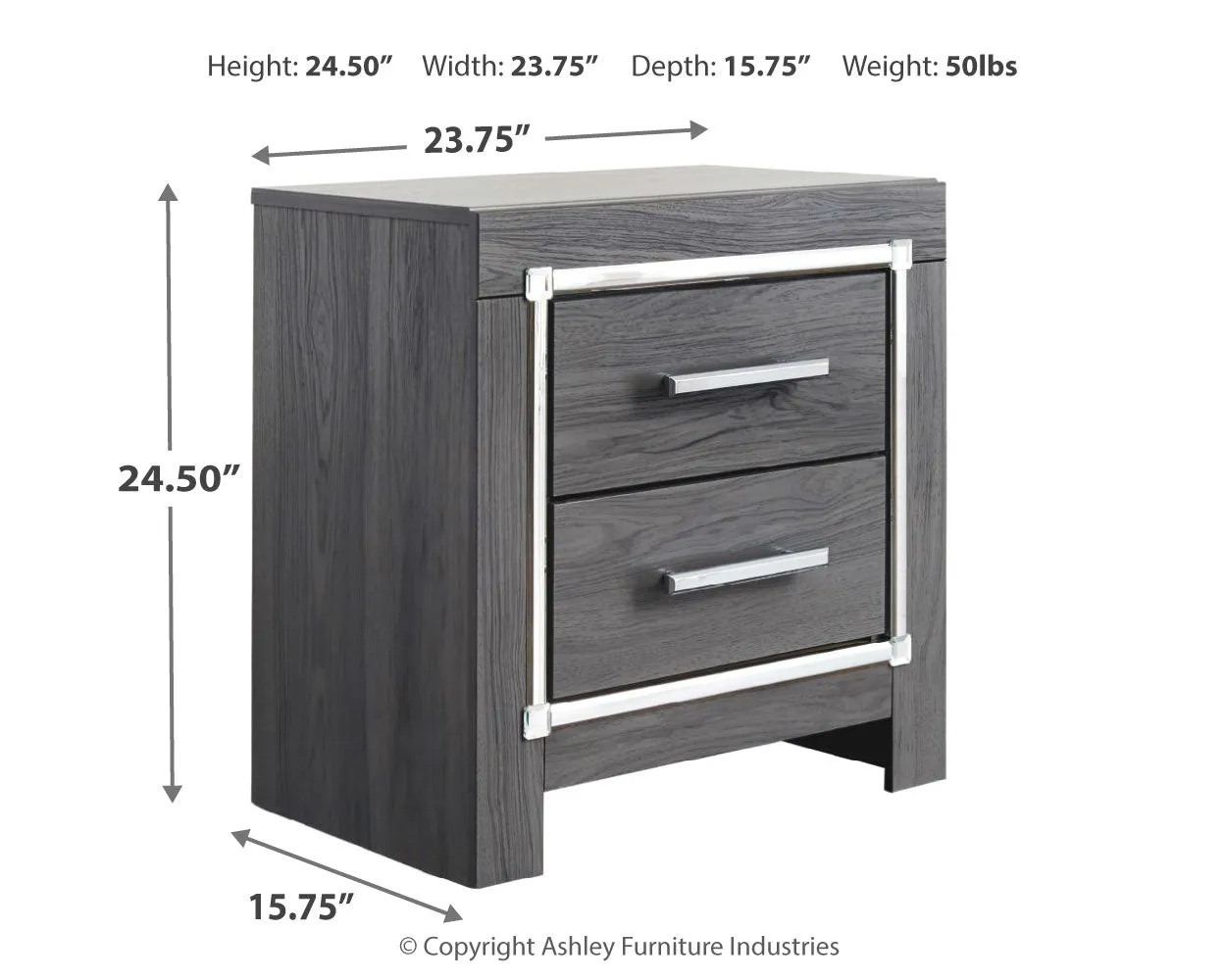 Lodanna King Panel Bed with Mirrored Dresser and Nightstand in Gray