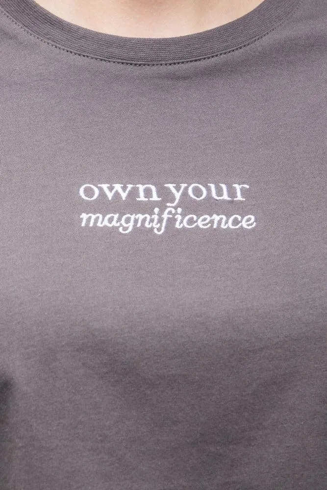 Magnificence Embroidered T-Shirt Dark Grey