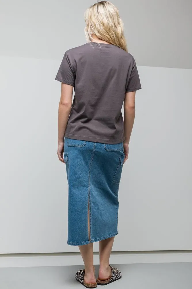 Magnificence Embroidered T-Shirt Dark Grey
