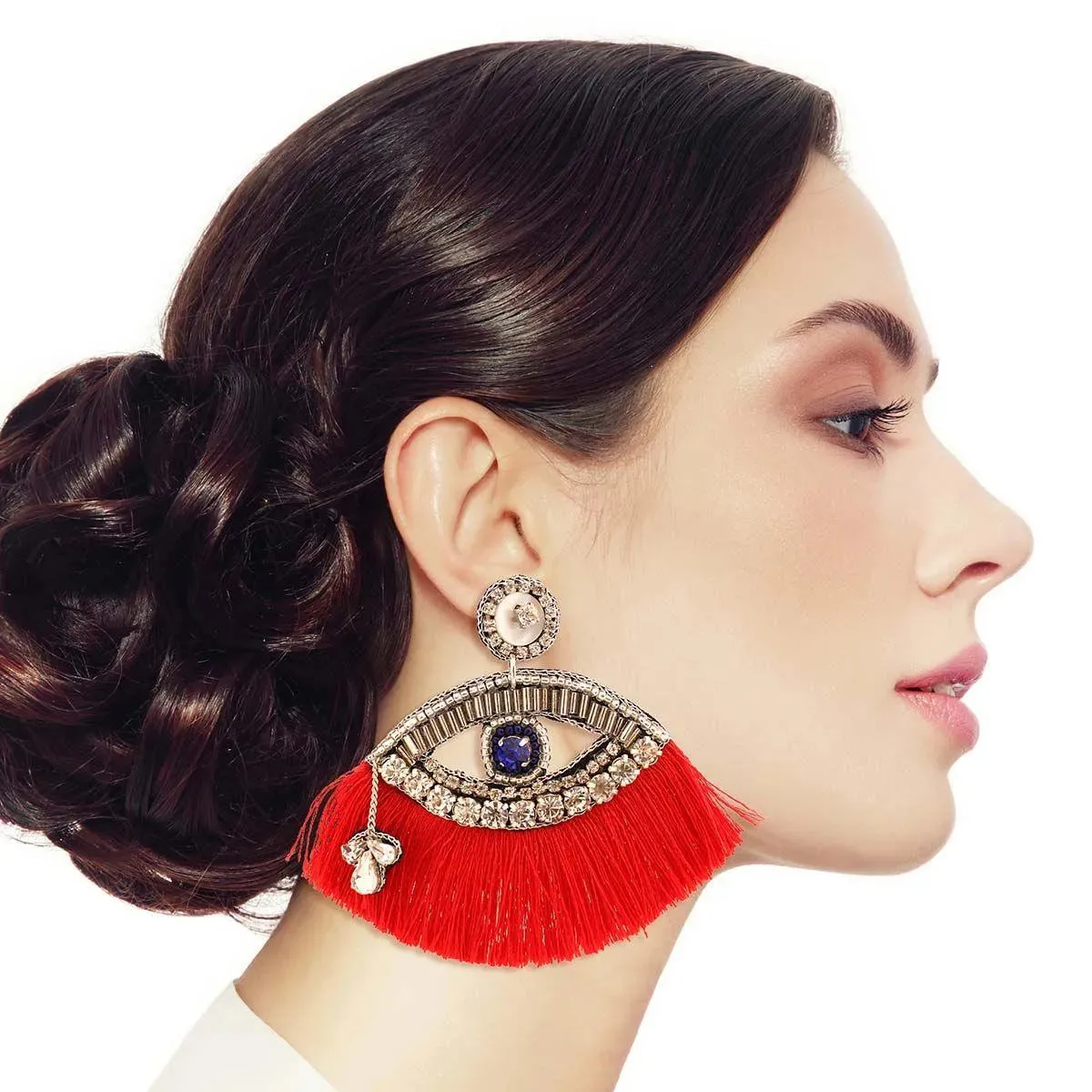Make a Statement: Red Evil Eye Drop Earrings You Can't Miss