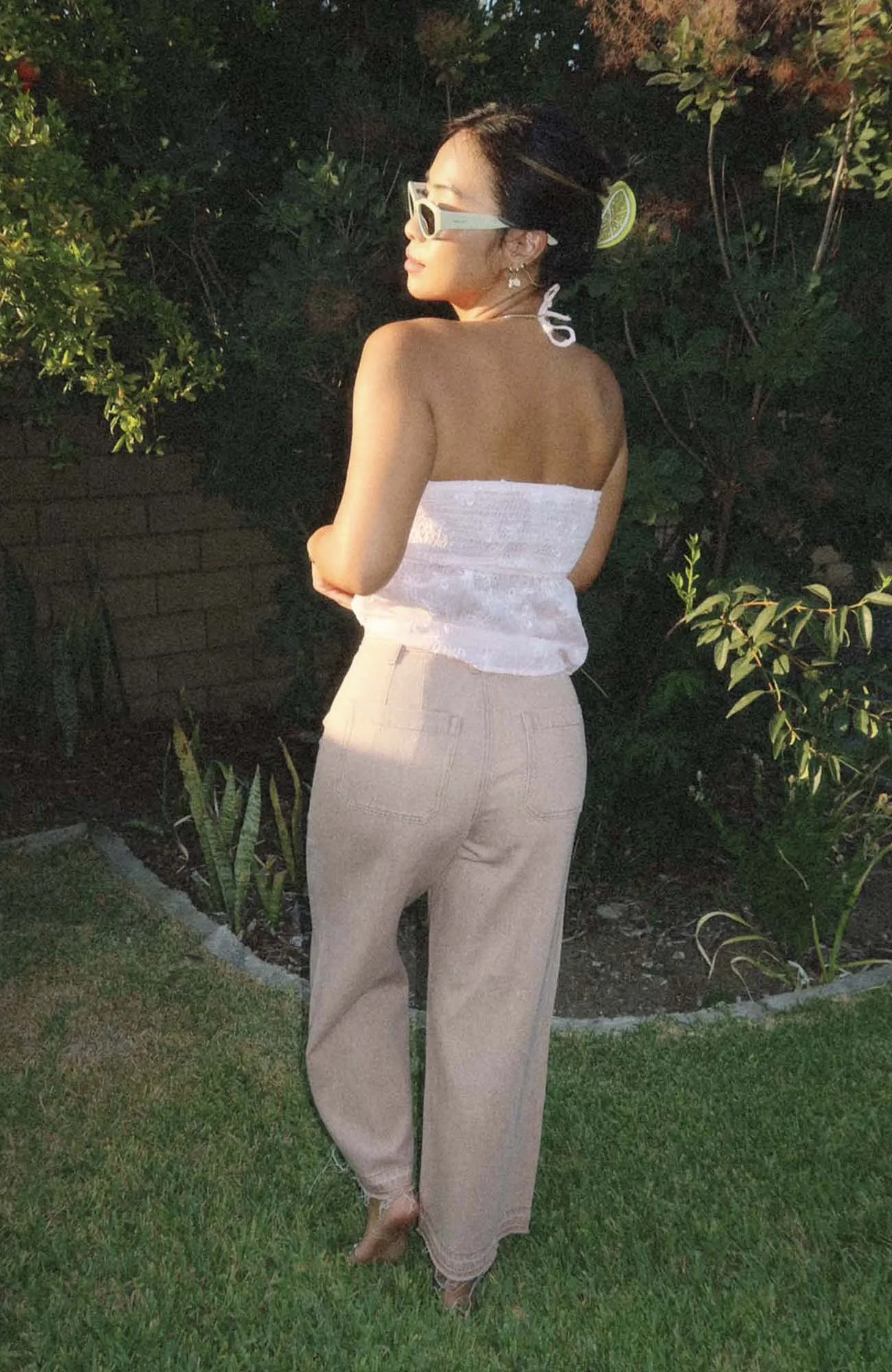 Marina Wide Leg Crop Pants - Light Sand