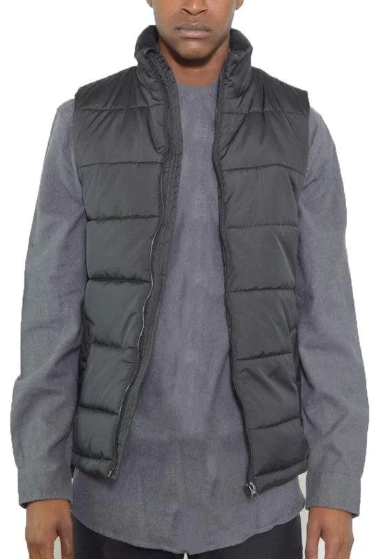 Mens Sleeveless Padded Winter Two Tone Vests