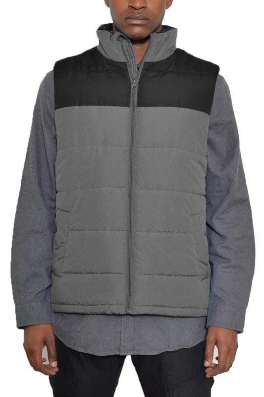 Mens Sleeveless Padded Winter Two Tone Vests
