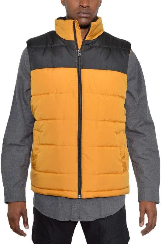 Mens Sleeveless Padded Winter Two Tone Vests